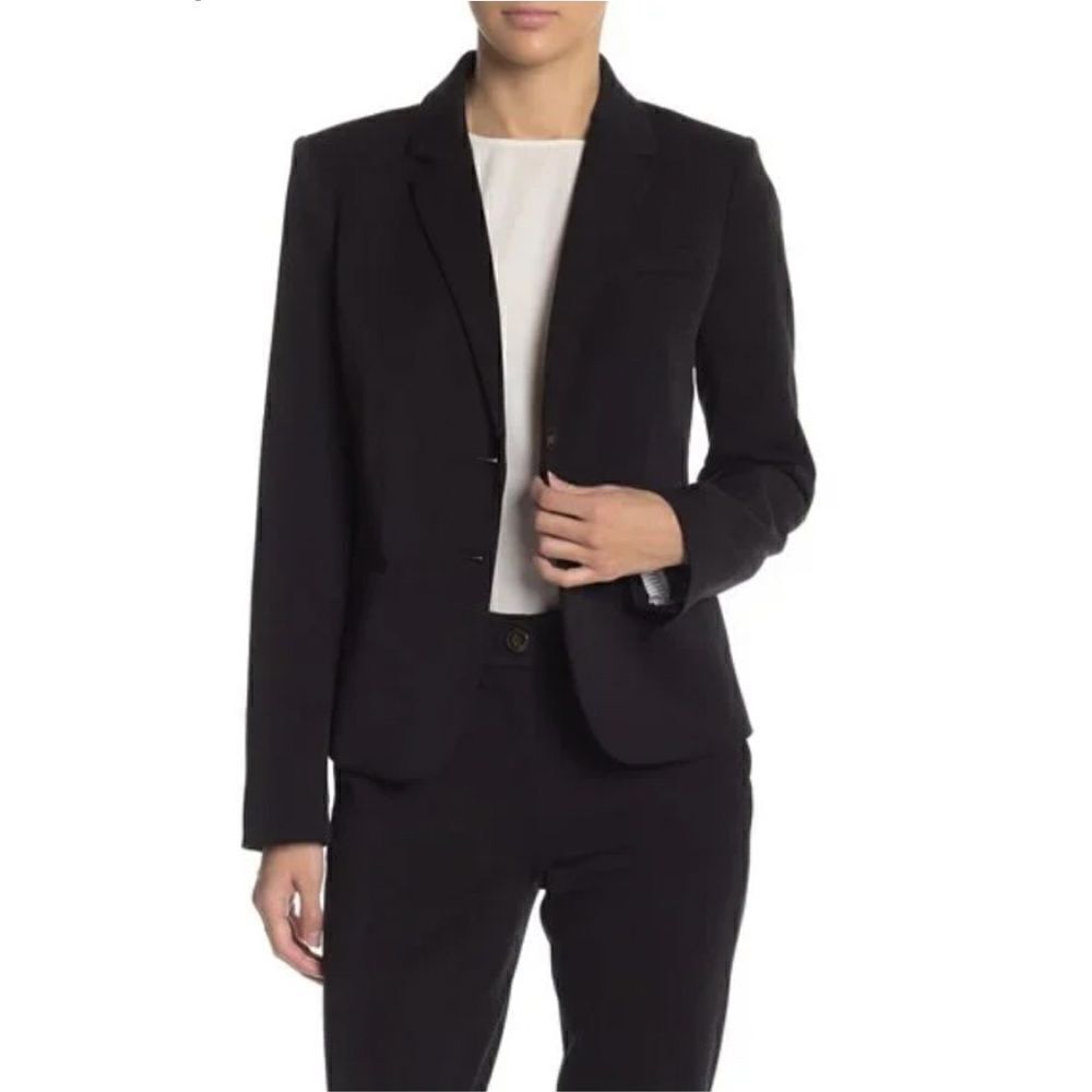NWT J. Crew Black Label Black Blazer Small Lined Preppy 2 Button Jacket Suit